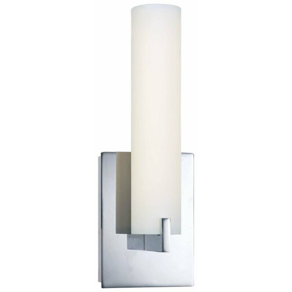 Wade Logan Sidney 1-Light Armed Sconce Chrome Glass Shade NEW